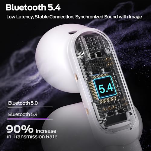 Image of Monster Bluetooth Earbuds Open AC601, Comfort Clip-On Earbuds, Bluetooth 5.4 Open Ear Buds with Environmental Noise Cancellation, IPX5 Waterproof & Touch Control Wireless Headphones (Purple)