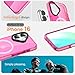 AICase Neon Hot Pink Clear Phone Case for iPhone 16 Compatible with MagSafe, Trendy Women Girly Aesthetic Magnetic Preppy Colorful Colored Cute Mag Safe Magnet Bright Protective Cover