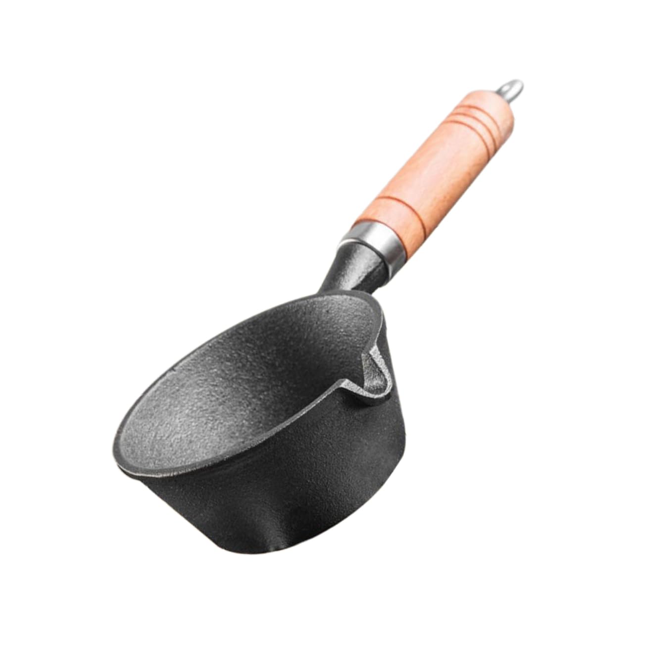 MOLUCKFU Frying Pan Multi-functional Cast Iron Butter Melting Pot for Cooking Cheese Use for Gas and Induction Cookers Height