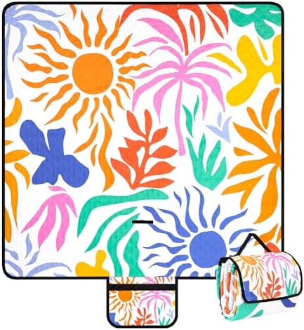 Picnic Blankets Waterproof Sandproof, 79''x79'' Extra Large Folda...