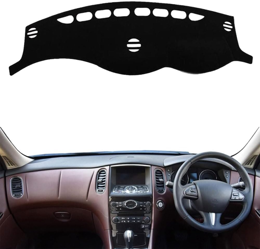 ZhangXD Car Dashboard Cover for Infiniti EX EX35 2007-2017, Non-Slip Dash Board Sun Shield Protector Anti-Glare Anti Dust Interior Accessories