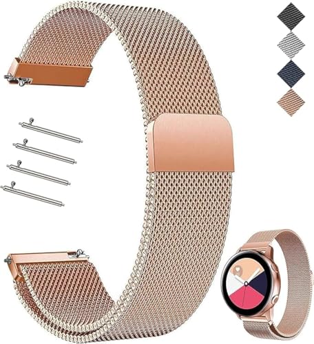 Uhrenarmband,14mm 16mm 18mm 20mm 22mm Ersatz Edelstahl Metallgitterband,metall Uhrenarmbänder,Mesh Schnellspanner Armband mit Magnetverschluss fur Herren und Damen Smartwatch, 16mm, Acetato, No