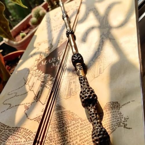 Image of FUSKED Magical Wizard Wand with Authentic Details for Kids Unisex Party Costume Christmas Cosplay Accessory, Magical Costume Theme Party (Dumbledore Wand)