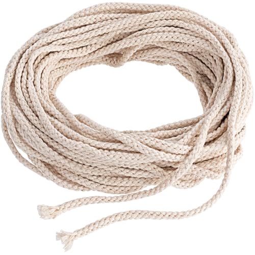 Mecha de algodón trenzado beige 4 mm x 10 m para velas