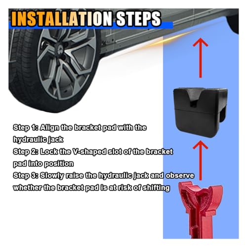 Image of Jack Pad Adapter, Rubber Floor Jack Stand Pads, Universal Heavy Duty Slotted Frame Rail Pinch Weld Protector (2Pcs)