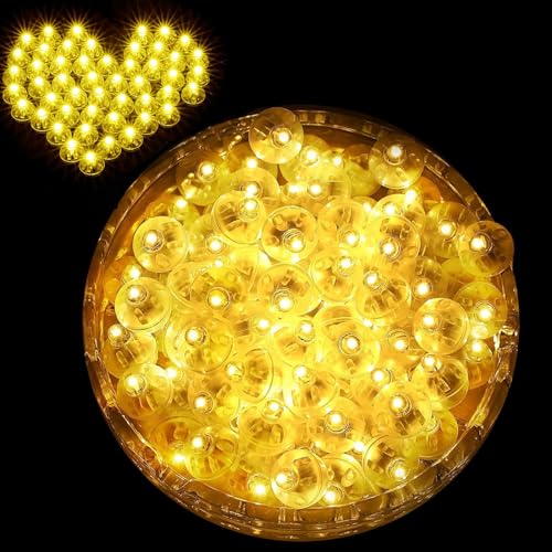 Mini LED luzes de balão, 60 peças LED lâmpada balão mini LED lâmpadas luz luzes redondas de balões LED mini flash luzes LED de decoração para aniversário casamento Natal Halloween festa (luz quente)