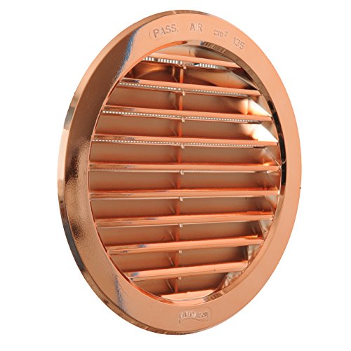La Ventilazione T16RRAN Round Plastic Recessed Grille, Copper Effect, Diameter 190 mm, ø 190 mm