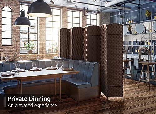 Sorbus 8 Panel Room Divider 6 ft. Tall - Privacy Screen, Extra Wide Double Hinged Panels, Mesh Hand-Woven Design, Partition Room Dividers and Folding Privacy Screens, Wall Divider for Room Separation