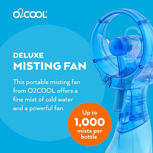 image for O2COOL Deluxe Handheld Battery Powered Water Misting Fan (Light Blue),