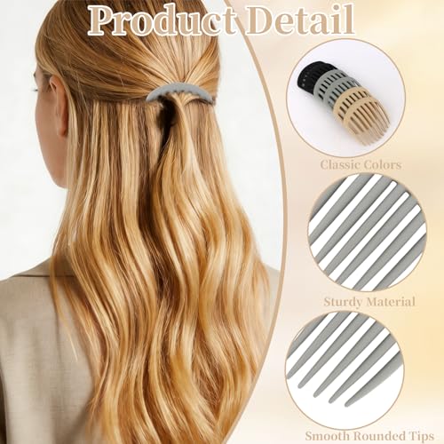 6 Peines Clips para Cabello Diseño Frances en 3 Colores Neutros miniatura 4