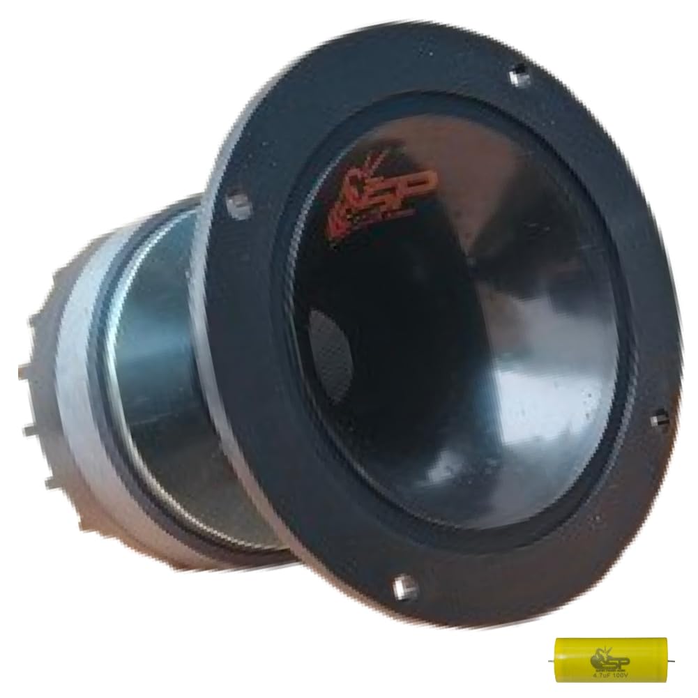 KIT SET PER SP AUDIO SP DRIVER 39, 1 driver a compressione con tromba da 12,7 cm di diametro, da 80 watt rms 160 watt max, 8 ohm, 105 db spl, bobina da 1,35", 1 pezzo + condensatore omaggio