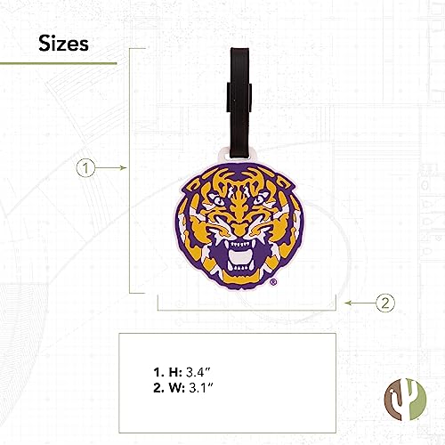 Desert Cactus Louisianna State University Luggage Tag UT Tiger Geaux Durable PVC Travel ID Label for Bags and Backpacks (Design B)3