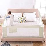 Barreras Cama Niños, Barrera de Seguridad Plegable Ajustable para Cama Infantil, Rejilla para Cuna de Bebé Rejilla para Protección Contra Caídas Riel de Barrera Cama Transpirable 1,5m