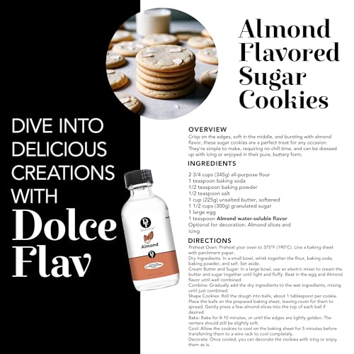 Image of Dolce Flav Natural Almond Extract - 1 Gallon Water-Soluble Kosher, Sugar-Free, Concentrated Pure Almond Flavoring for Baking, Pastries & Beverages