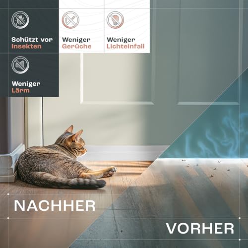 DOMAR ZUGLUFTSTOPPER TÜR 100 cm – Selbstklebende Türdichtung Unten extra stark – Effektiver Zugluftstopper Türen gegen Kälte &… – Ansicht 4