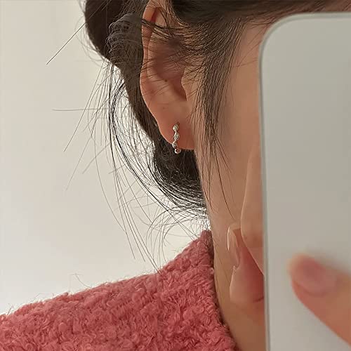 Leaf 925 Sterling Silver Tiny Hoop Earrings for Women Leaves Cartilage Small Huggie Hoops Earring Sleeper Wrap Cuffs Cute Jewelry Gifts Birthday2