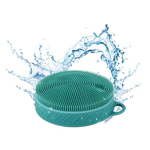 WIOR Sonic Facial Cleansing Brush, IP65 Waterproof USB Rechargeable Silicone Face Body Scrubber with 5 Adjustable Speeds, Electric Vibrating Soft Skin Brush for Deep Cleansing Exfoliating Massaging