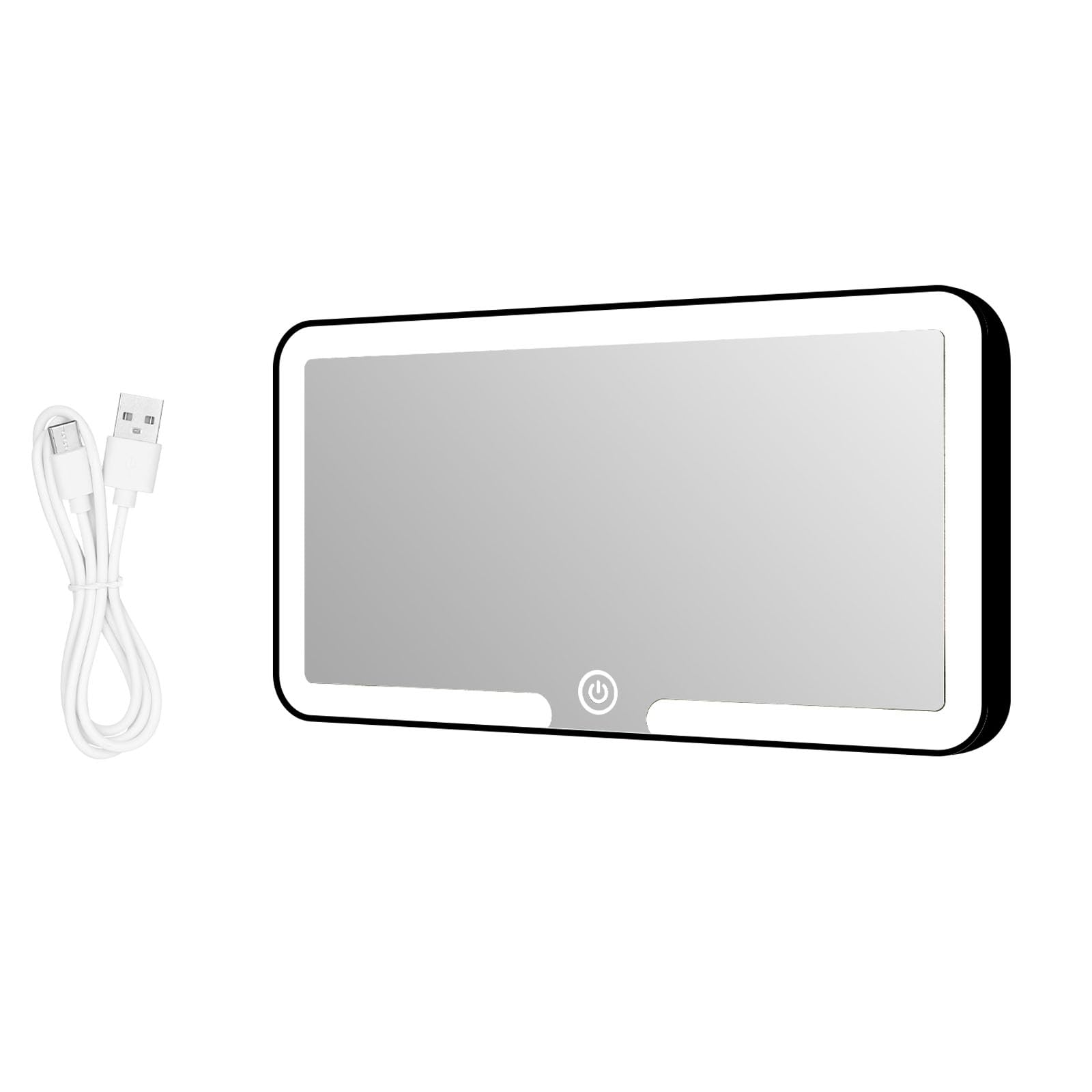 JIZZU Auto Kosmetikspiegel, Kosmetikspiegel mit 3 Modi, wiederaufladbar, Make-up-Spiegel für Auto, Sonnenblende, Sitzlehne (Schwarz)