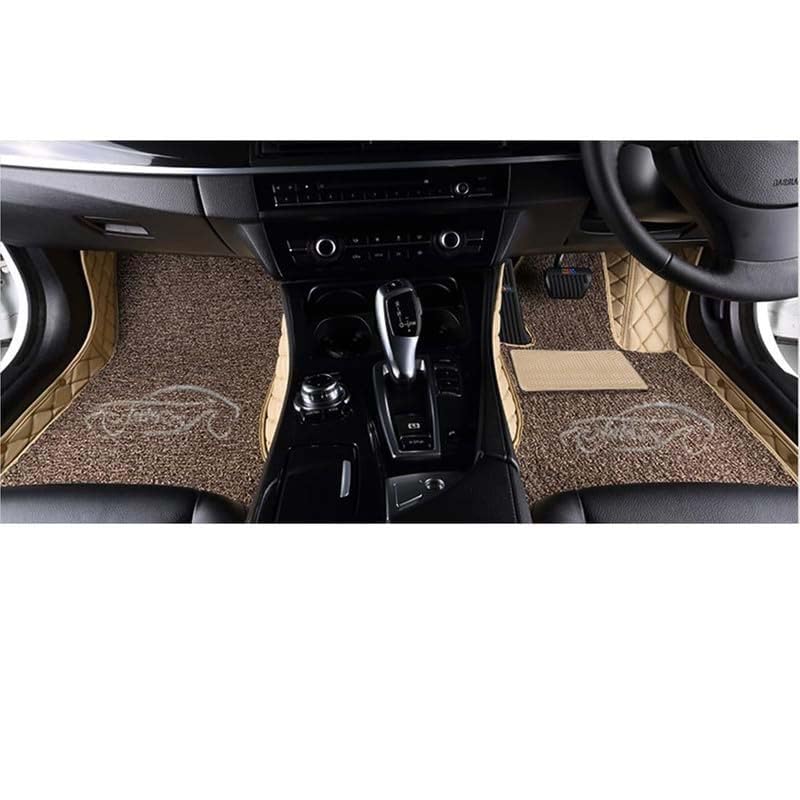 Image of Superior 7D Car Floor Mat Full Set for Audi Q5 2012 to 2017, 7 Layer Protection Mats, Luxury Leather with Noodle /Curly Car Foot Mat with Heal Pad, Anti-Skid & Waterproof Beige Beige