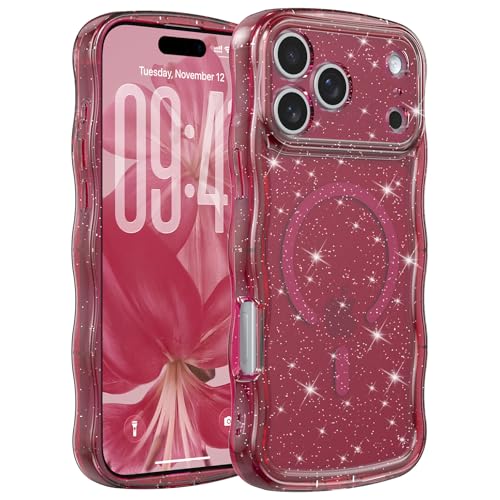 Coque iPhone 17 Pro Max compatible MagSafe transparente rigide pailletée