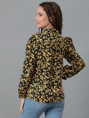 Image of KOTTY Womens Satin Full Sleeves Solid Regular Fit Top