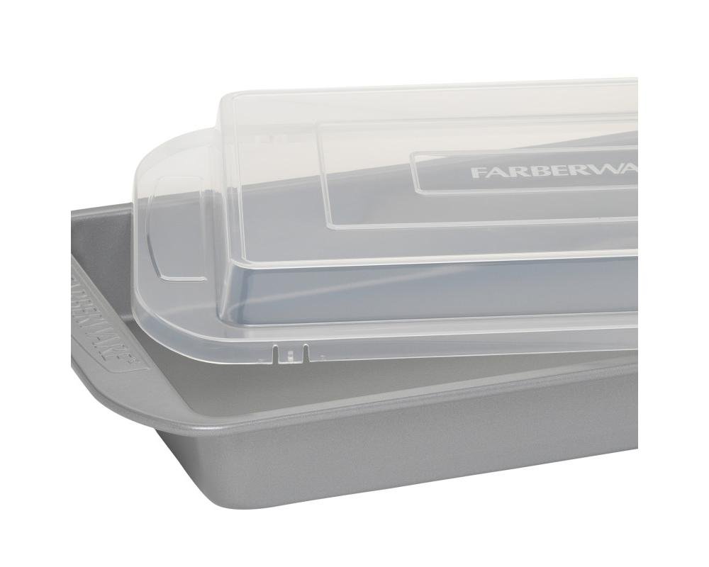 Farberware Nonstick Cake Pan with Lid - Gray -5