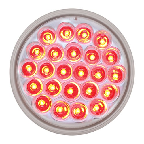 GG Grand General 78274BP Pearl Red 4" 24 LED Sealed Light with Clear Lens, Red/Clear