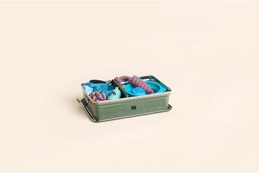 STANLEY Classic Legendary Useful Box 3.8 qt | Metal Snack and Lunch Box | Durable Stainless Steel Travel Food Storage Container | Hiking, Camping, School, or Work | BPA-Free | Hammertone Green