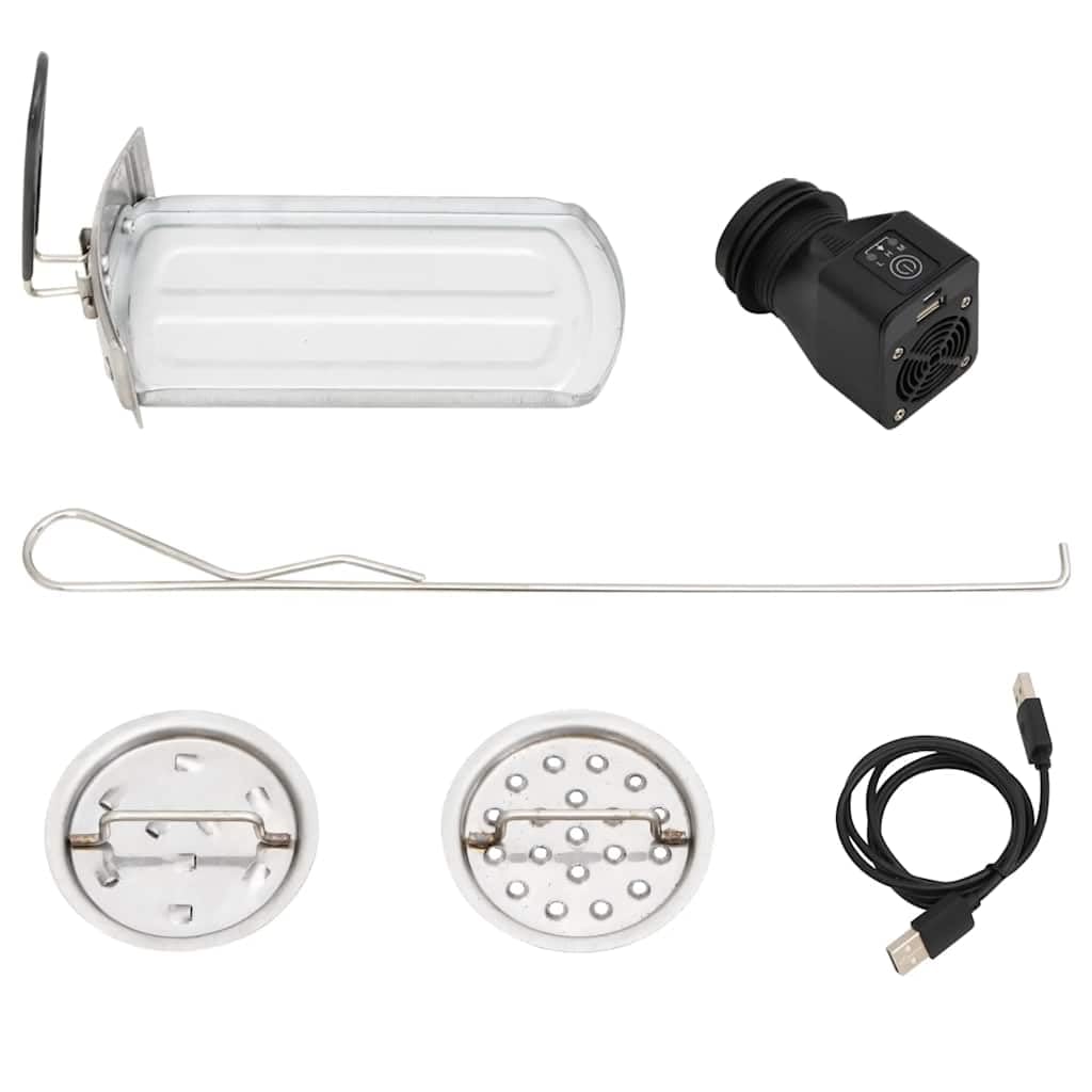 Estufa de madera para camping con ventilador USB, 35,5 x 26 x 28 cm, acero inoxidable, para jardín, terraza, exterior