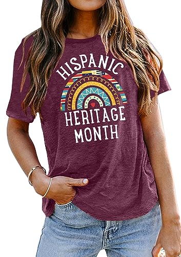 Hispanic Heritage Month Shirt for Women Mexican T-Shirt Latino Countries Flags Tee Funny Hispanic T Shirt