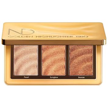 Natasha Denona Golden Highlighter Trio Multi-Use Hybrid Glow Palette, 1 Count Pack of 1