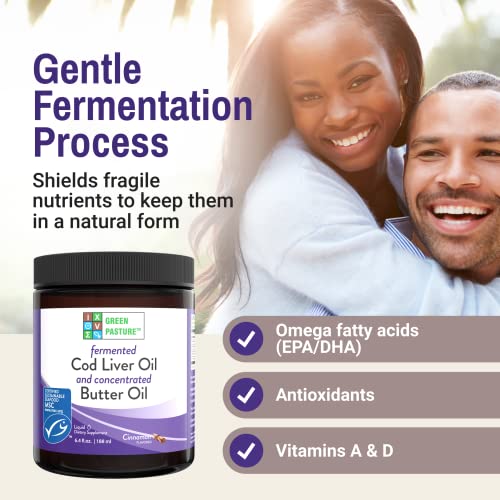 Green Pasture Blue Ice Royal Butter Oil/Fermented Cod Liver Oil Blend - Cinnamon Gel - 6.4 Fl.oz #TOP3