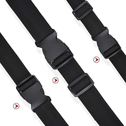 48Pcs 25mm Side Release Plastic Buckle with Tri-glide for Luggage Straps, Pet Collar, Backpack Repairing, Webbing, Tent - No Sewing Needed! Black