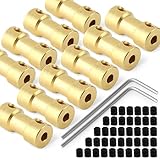 QCDENG 10pcs 2mm to 2mm Brass Shaft Coupling Joint Connector, Motor Shaft Extension Connector