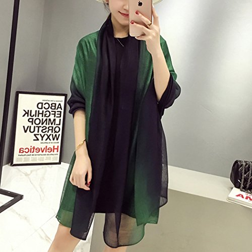 Snug Star Cotton Silk Scarf Elegant Soft Wraps Color Shade Scarves For Women (Dark Green) #TOP6