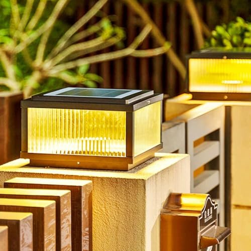 Linterna de estigma impermeable IP65 solar retro cuadrada para poste y exterior 6