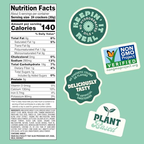 Image of Bundle of Back to Nature Classic Round Crackers + Back to Nature Cheezy Square Crackers - Non-GMO, Plant-Based, Vegan, Made with Wheat Flour