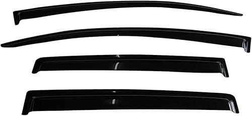 IKON MOTORSPORTS - Viseras de ventana compatibles con Chevy Spark 2013-2015, Hatchback 4Dr Slim Line Tape On- Smoke Tint Acrylic por IKON