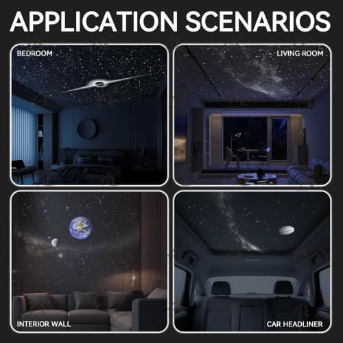 Image of 2-in-1 Galaxy Projector Night Light with 3 Sliding Projection Films, USB Starry Sky Lamp, Adjustable Brightness 360 Rotating Design and USB Power for Car and Bedroom Decoration for Adults and Kids