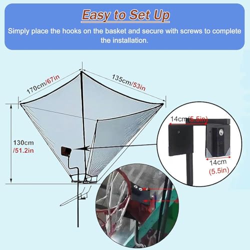Filet de basket pliable avec système de rebond rotatif 180° en fer résistant