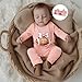 Yhilee Praise Newborn Baby Girl Clothes Football Golf Onesie Romper Long Sleeve Knit Jumpsuit Cute Newborn Girl Fall Outfits (Rugby Pink, 0-3 Months)