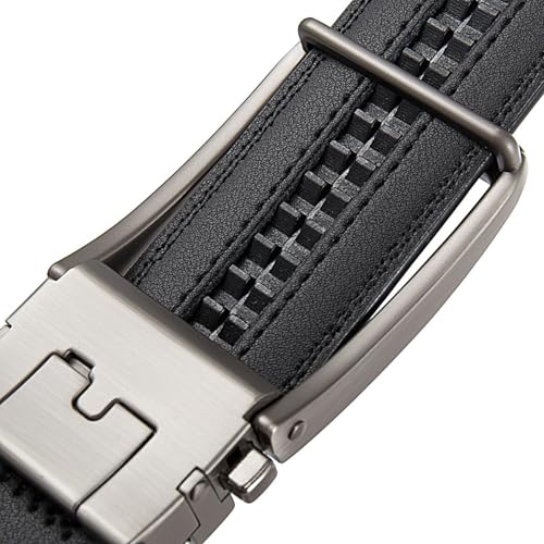 Men's Luxury Genuine Leather Belt With Automatic Buckle - Fashionable Waist Strap For Jeans, 47.2in/120cm4