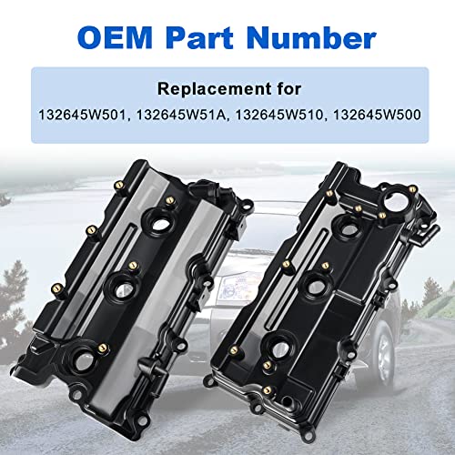 Image of WATERWICH Engine Valve Cover with Gasket & Bolts Compatible with Nissan Pathfinder Infiniti QX4 3.5L 2002 2003 2004 Replacement for 13264-5W500 13264-5W510 13264-5W51A