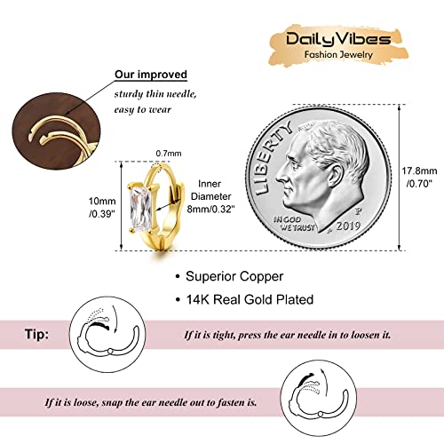 Image of DAILY VIBES Dainty Butterfly Cross CZ Small Huggie Hoop Earrings for Women