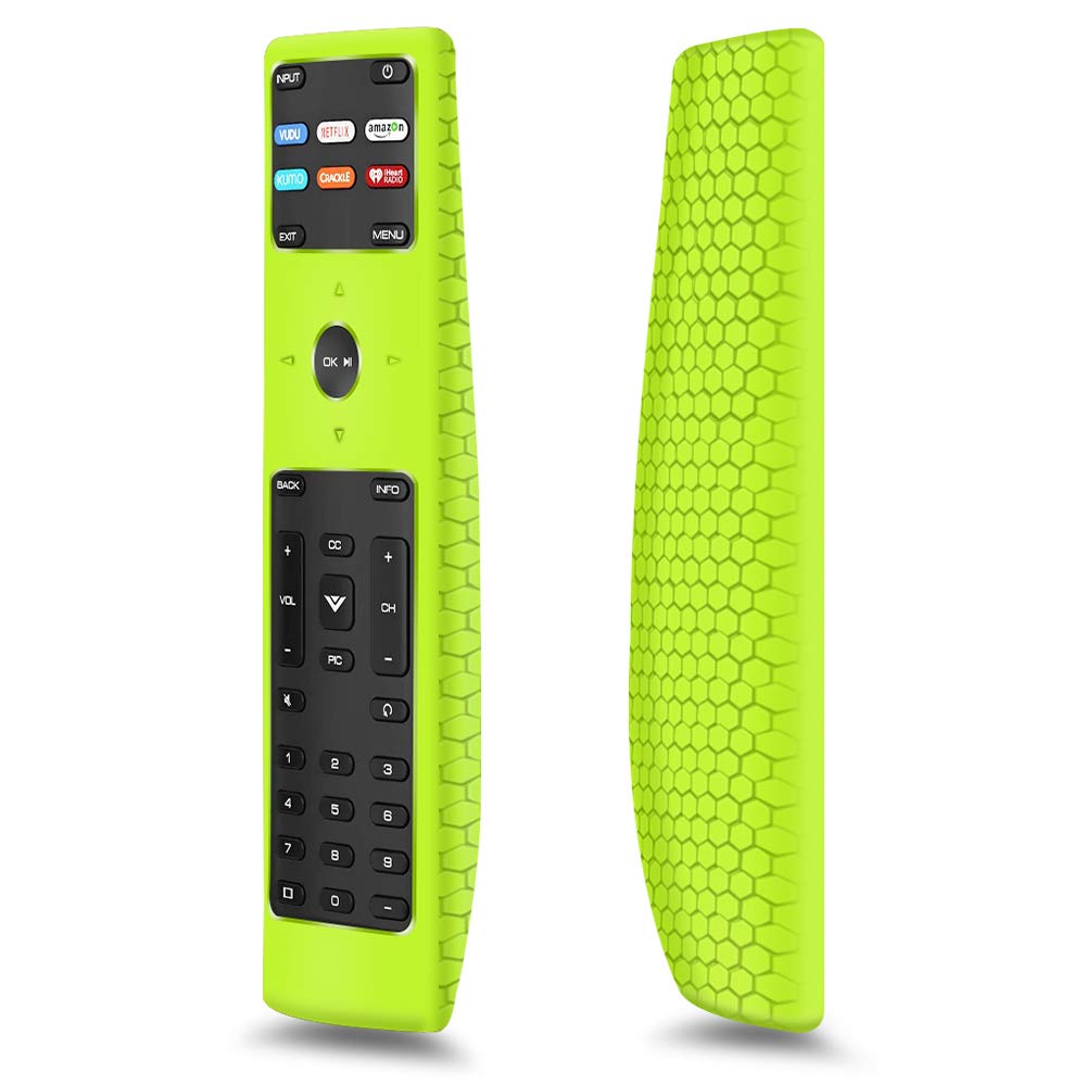 Silicone Case Cover for New XRT136 Remote Control,Remote Case Skin Compatiable for XRT136 Vizio Smart LCD LED TV Remote,Lightweight Anti-Slip Shockproof Proetctive Covers Holder Sleeve - Yellow Green
