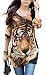 Relipop Women Fashion Shirt Long Sleeve Tiger Print Blouse Casual Tops,X-Large