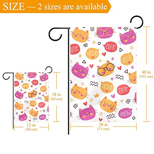 Drapeau de bienvenue chat avec impression double face haute définition pour jardin - 3