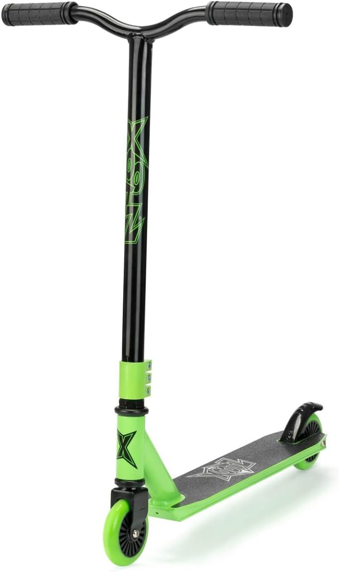 Xootz Shred 2.0 Stunt Scooter, Adult and Kids Kick Scooter, Lightweight 360 Degree Stunts, Beginner and Intermediate Level Scooter, Steel T-Bar and Grip Tape Deck, 6+, Multiple Designs