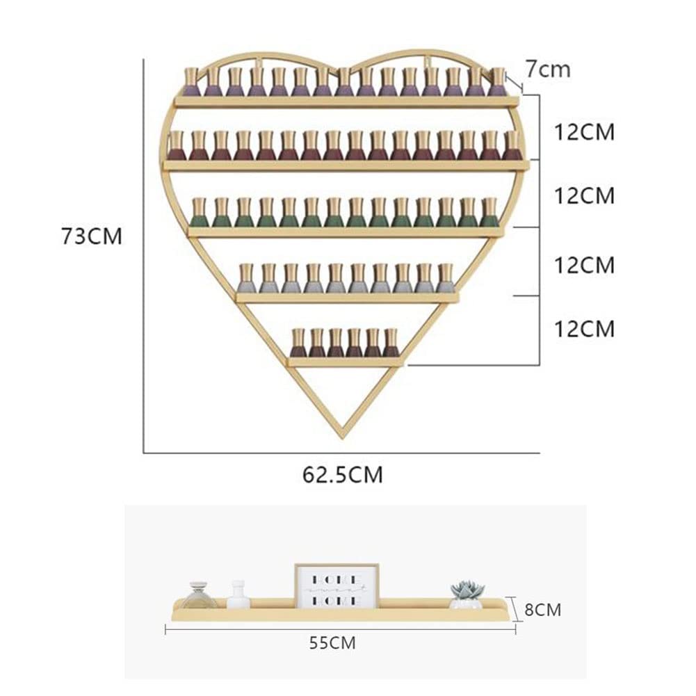 Espositore per Smalti, Porta Oli Essenziali per Negozi di Bellezza, Organizer in Metallo per Smalti, Porta Profumi da Parete, Oro - 6 Pezzi, Oro - 10 Pezzi