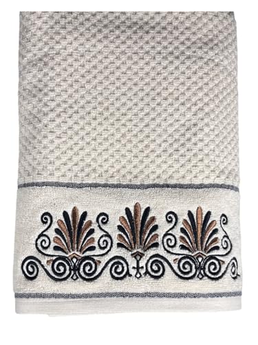 Image of SENSES By Riba Cotton Towel Set 550 GSM - Design 10, 2 Pcs| 1 Bath + 1 Hand Towels Combo | Super Soft, Absorbent, Lightweight, Antimicrobial, Low Linting